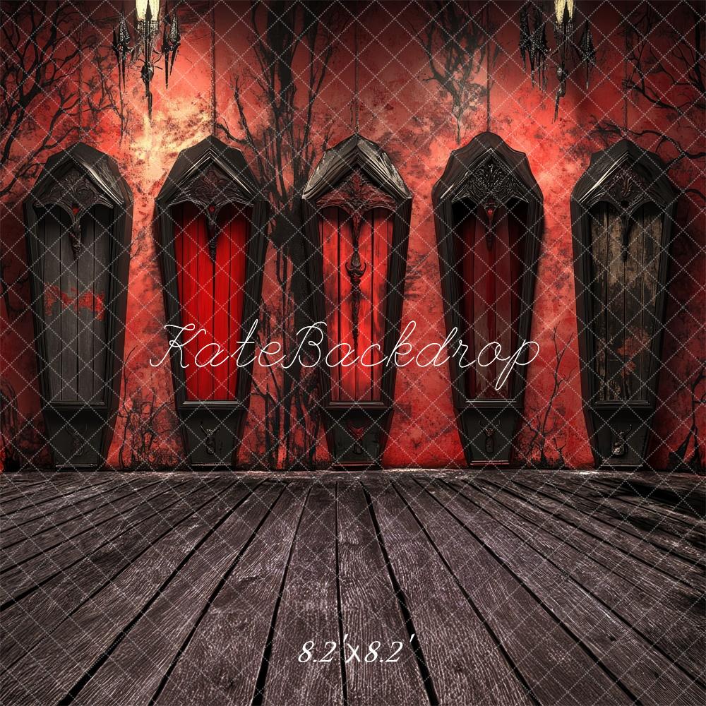 Kate Halloween Gothic Red Wall Backdrop Designed by Lidia Redekopp