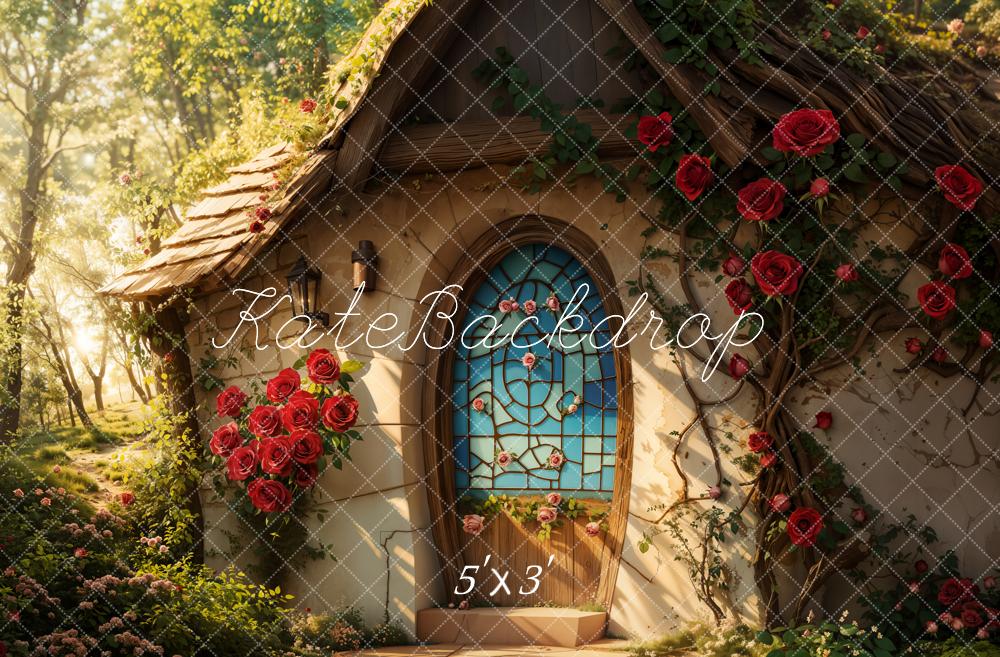 Kate Valentine Fairy Cottage Roses Backdrop Designed by Emetselch