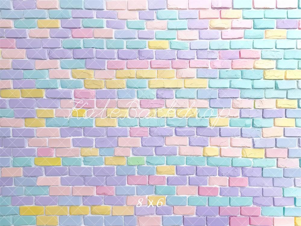 Kate Pastel Brick Wall Backdrop Designed by Mini MakeBelieve