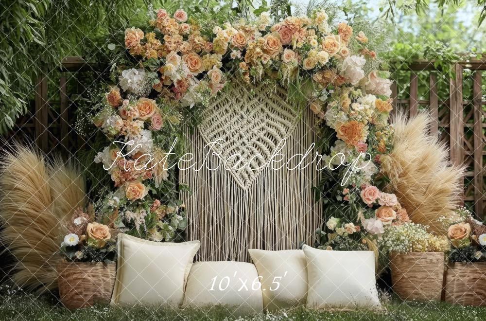 Kate Boho Flower Arch Pillows Garden Backdrop Designed by Mini MakeBelieve