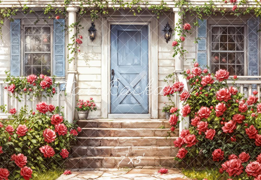 Kate Spring Painting Floral Porch Backdrop Designed by Emetselch