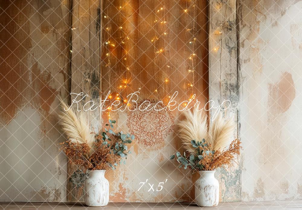 Kate Boho Rustic Floral Pattern Wall Backdrop Designed by Mini MakeBelieve