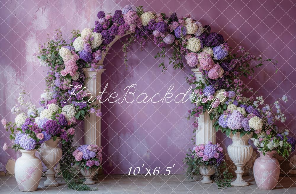 Kate Spring Flower Arch Purple Backdrop Designed by Emetselch