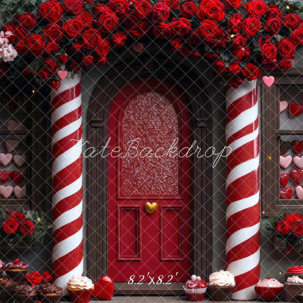 Kate Valentine's Candy House Roses Backdrop Designed by Mini MakeBelieve