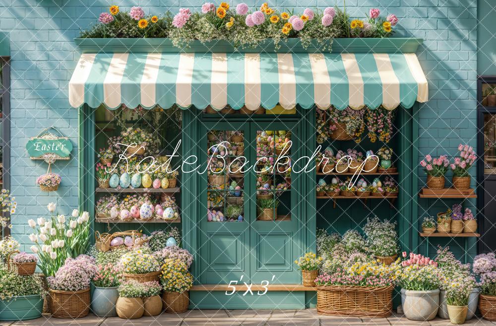 TEST Kate Easter Flower Shop Blue Backdrop Designed by Emetselch