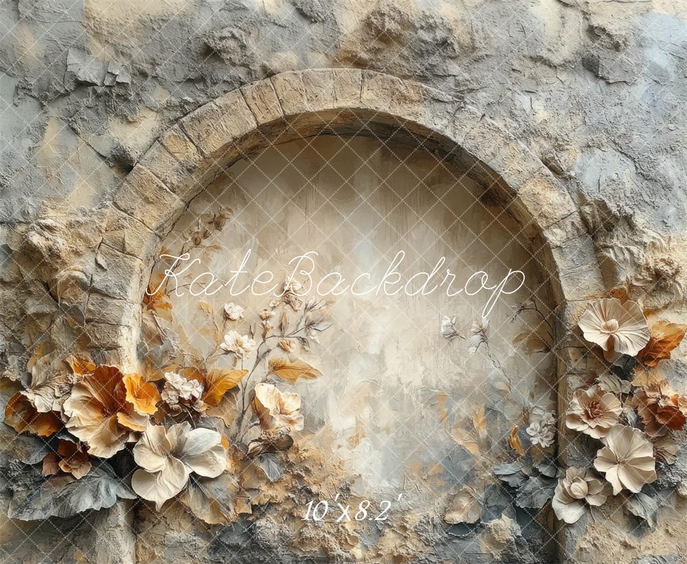 Kate Vintage Painted Wall Floral Arch Backdrop Designed by Mini MakeBelieve