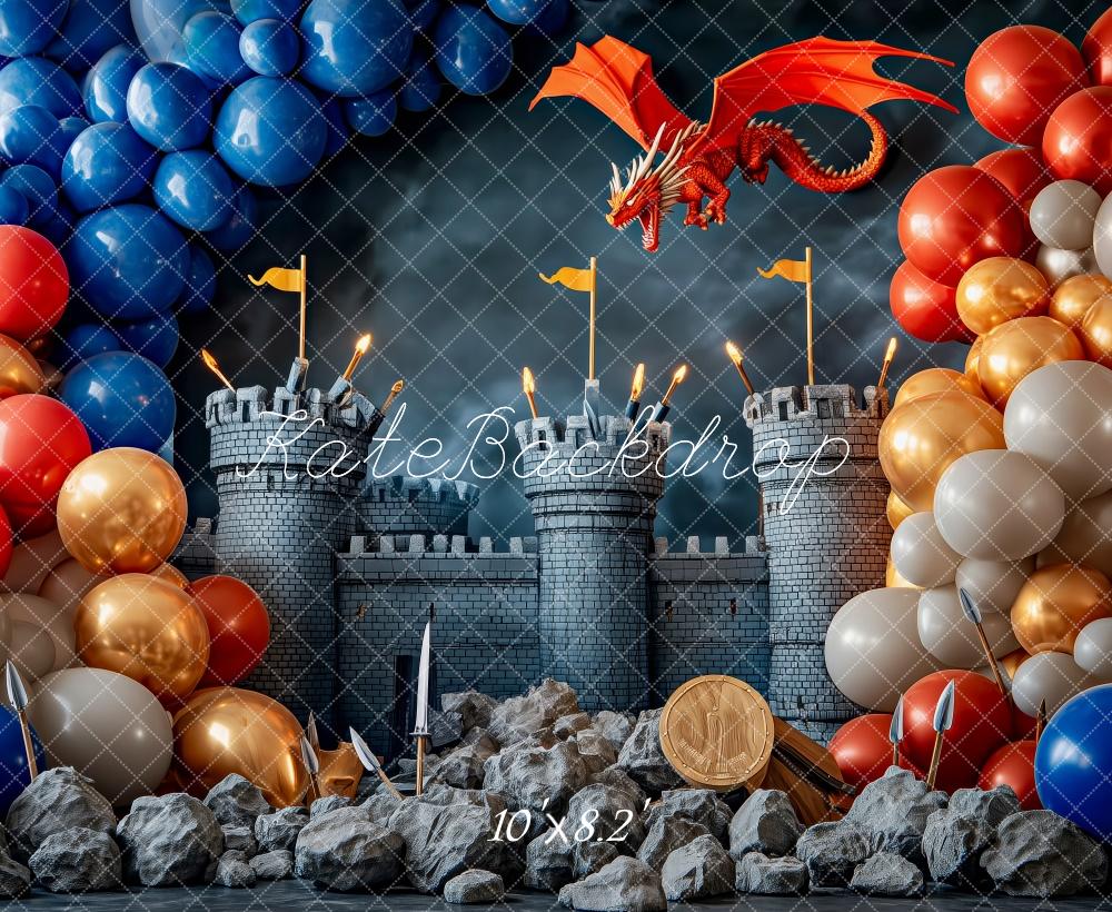 Kate Medieval Castle Dragon Balloon Backdrop Designed by Patty Roberts