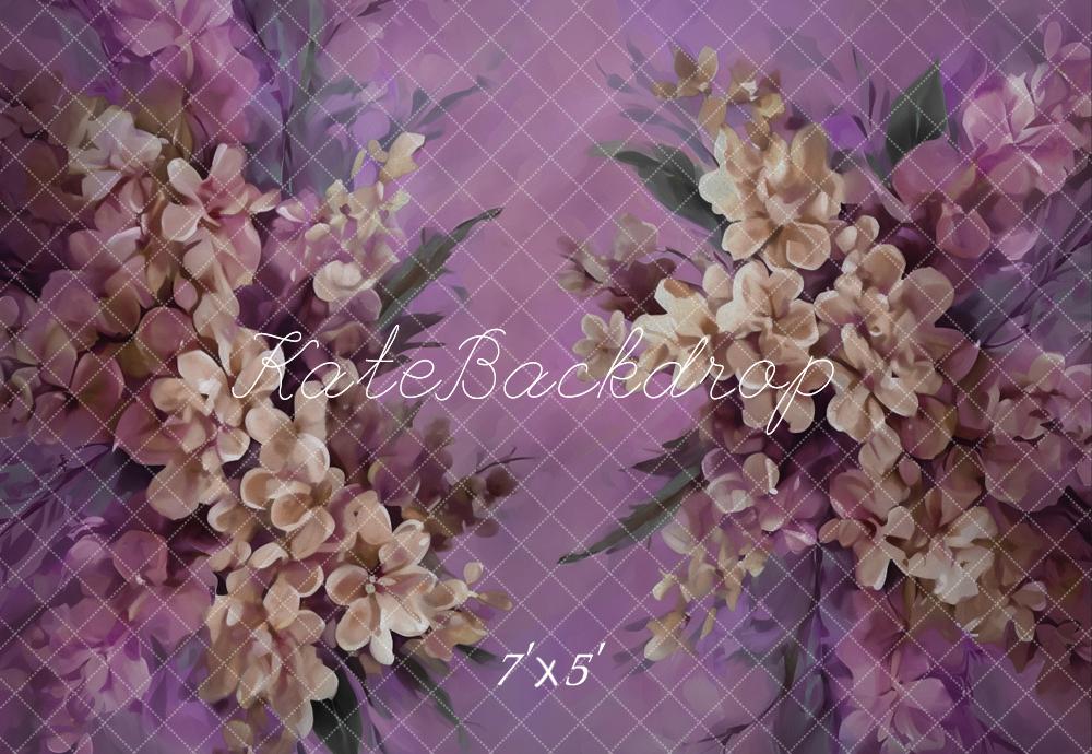 Kate Fine Art Watercolor Floral Purple Backdrop Designed by Emetselch