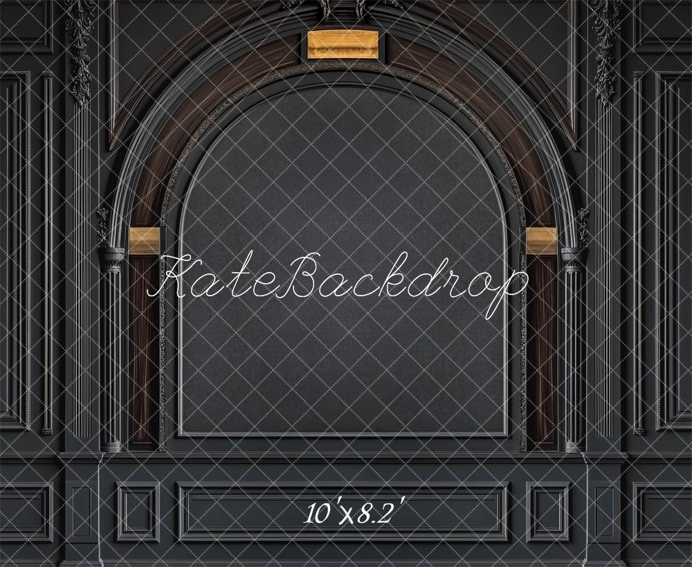 Kate Father's Day Black Vintage Wall Arch Backdrop Designed by Mini MakeBelieve