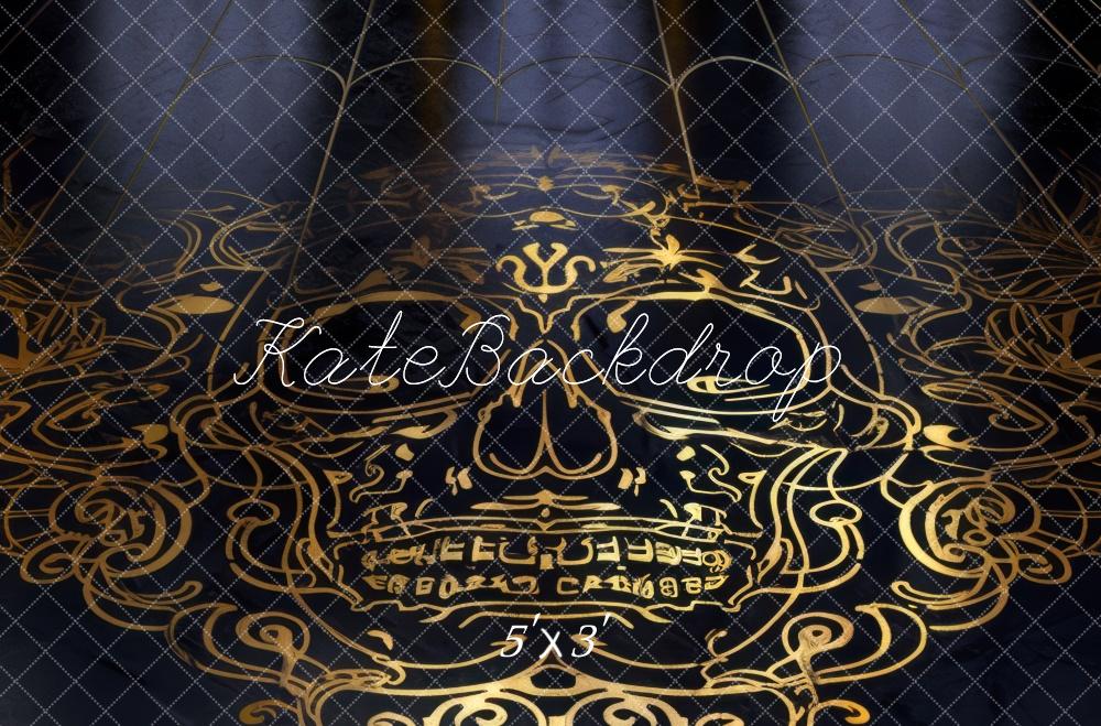 Kate Skeleton Room Golden Skull Floor Backdrop Designed by Mini MakeBelieve