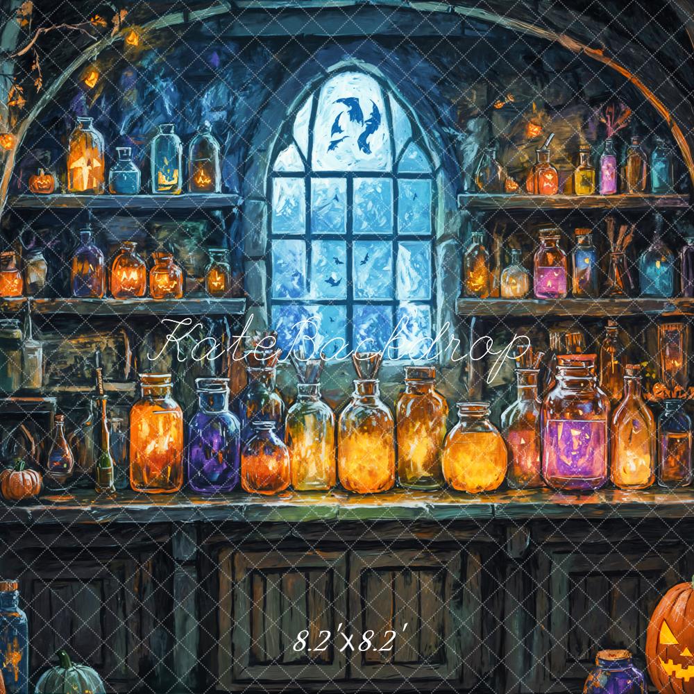 Kate Halloween Magic Laboratory Colorful Vial Window Backdrop Designed by GQ