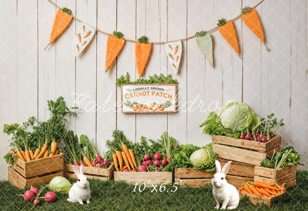 Kate Easter Bunny Carrot Patch Backdrop Designed by Emetselch