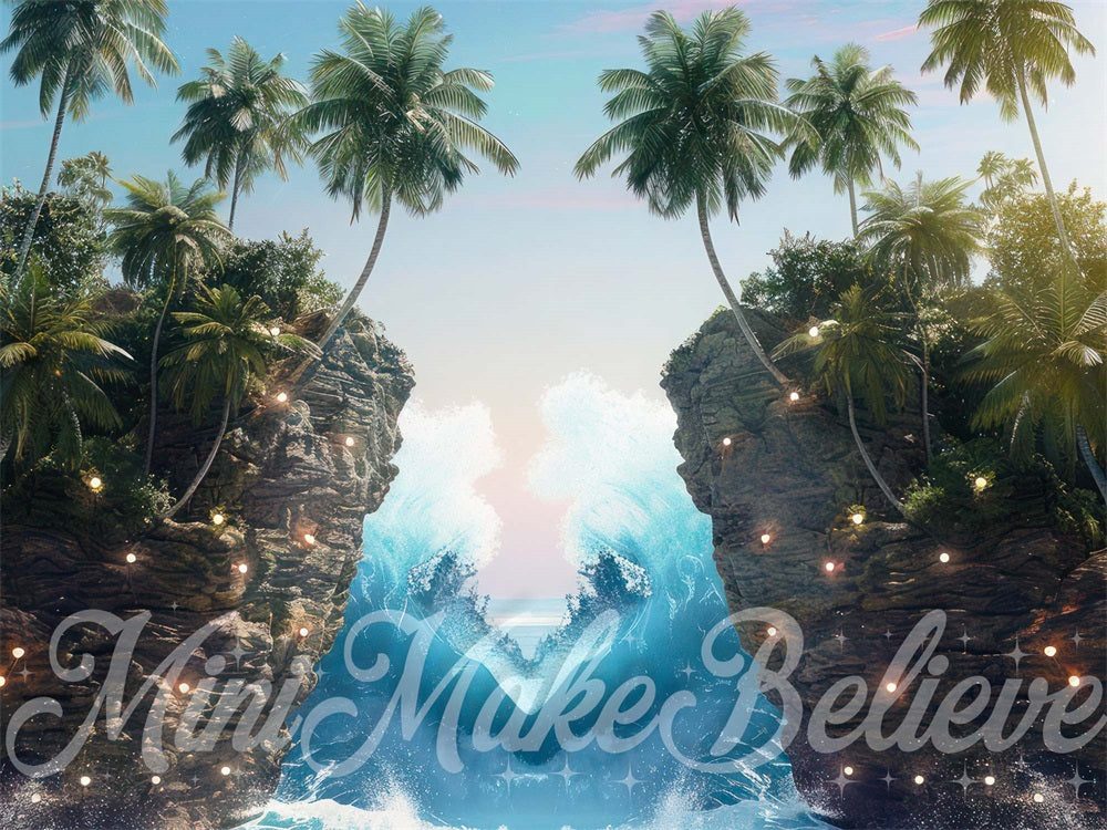 Fondo de Ola isleña de ensueño de verano diseñado por Mini MakeBelieve