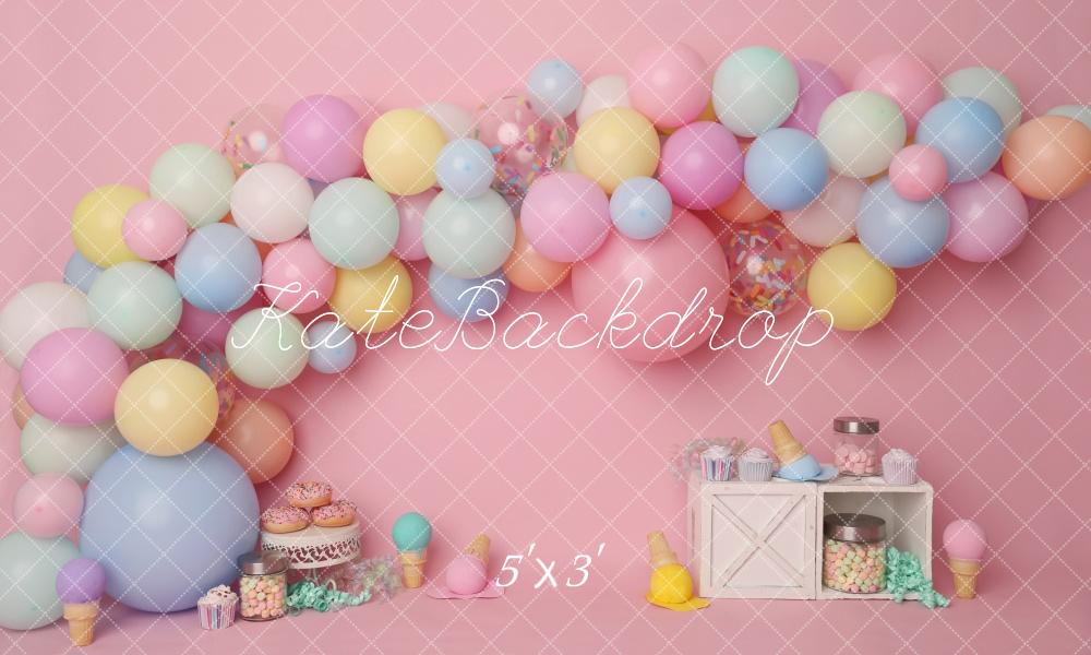 Kate Cake Smash Pastel Balloons Dessert Backdrop Designed by Melissa King