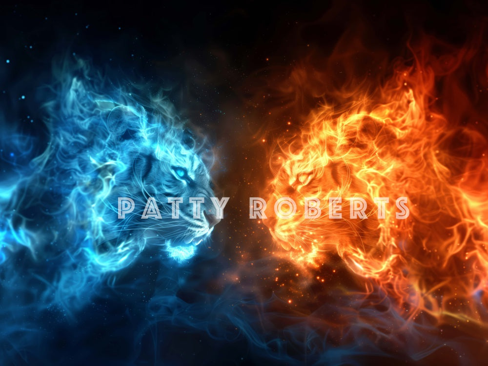 Fire And Ice Tigers Foto Achtergrond Designed by Patty Robert