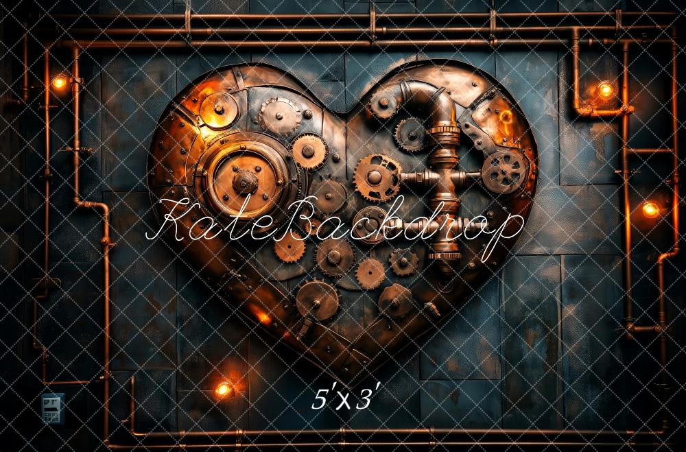 Kate Valentine Steampunk Heart Gears Backdrop Designed by Patty Roberts