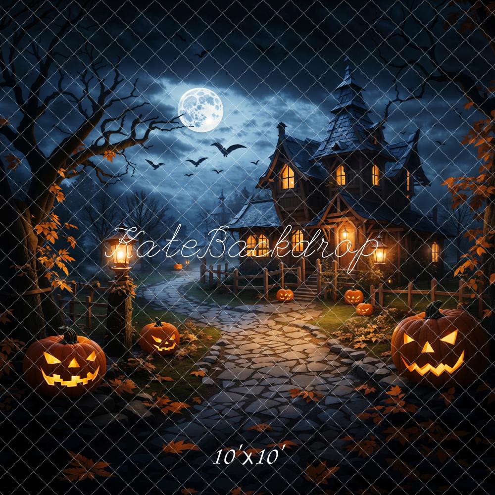 Halloween Pumpkin Magic Dark Forest Castle Backdrop Progettato da Emetselch