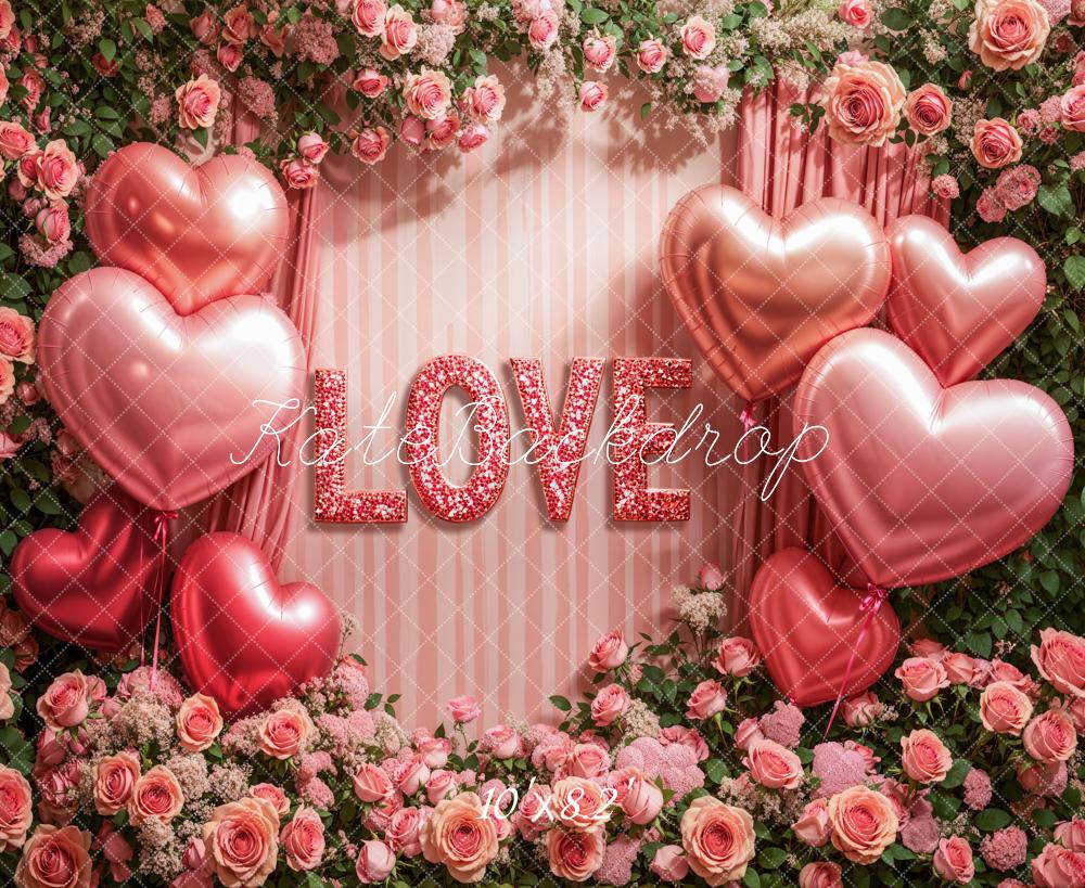 Kate Valentine's Day Floral Heart Balloon Backdrop Designed by Emetselch