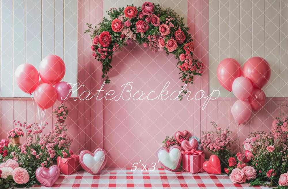 Kate Valentine's Day Rose Arch Balloon Backdrop Designed by Emetselch