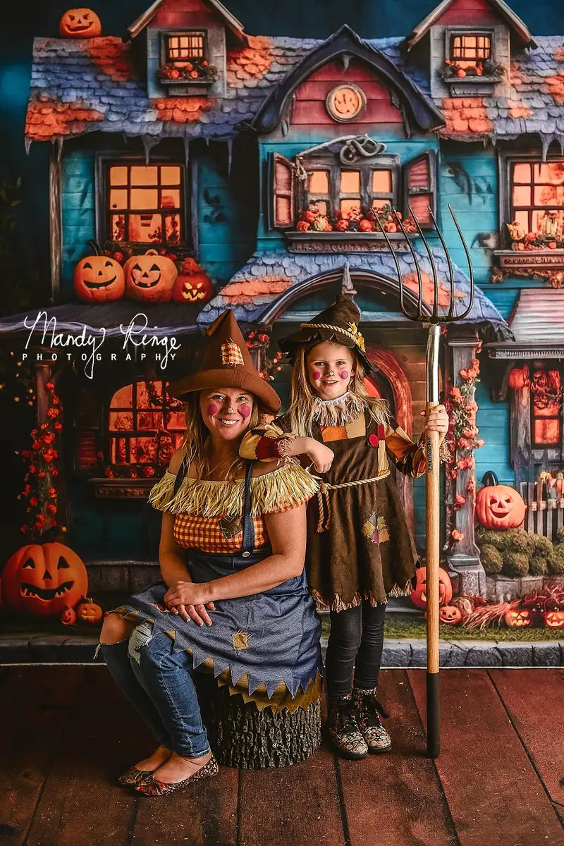 Kate Whimsical Halloween House Backdrop Designed by Mandy Ringe Photography