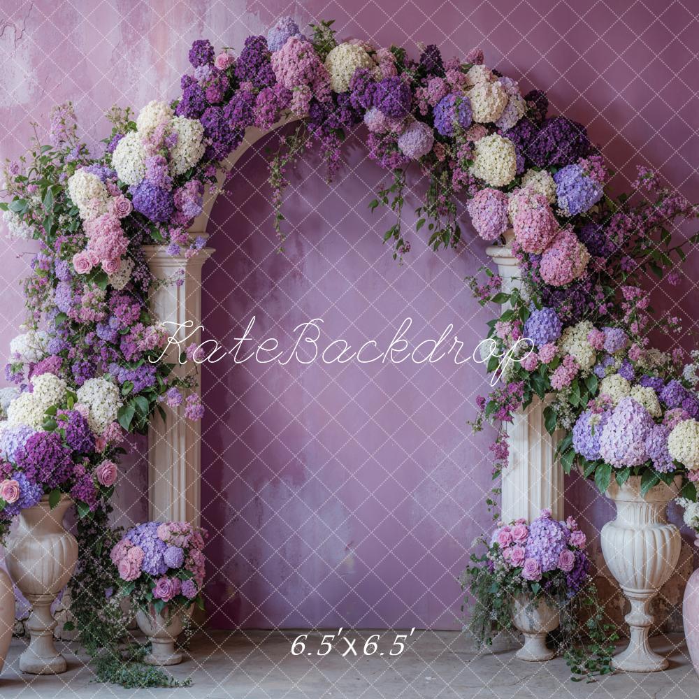 Kate Spring Flower Arch Purple Backdrop Designed by Emetselch