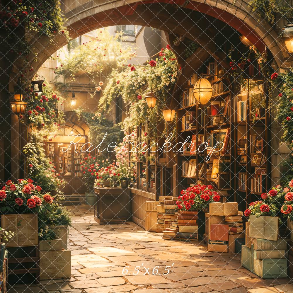 Lightning Deal #5 Kate Valentine Floral Bookstore Archway Backdrop Designed by Emetselch