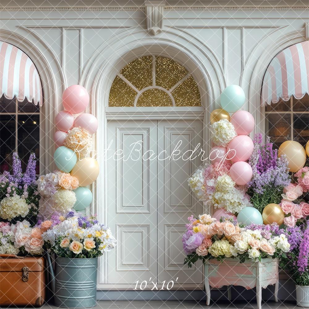 Kate Spring Flower Shop Balloon Pastel Backdrop Designed by Mini MakeBelieve