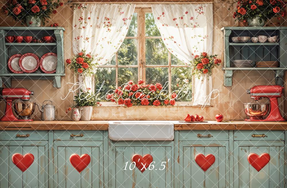 Kate Valentine Rustic Kitchen Window Backdrop Designed by Emetselch