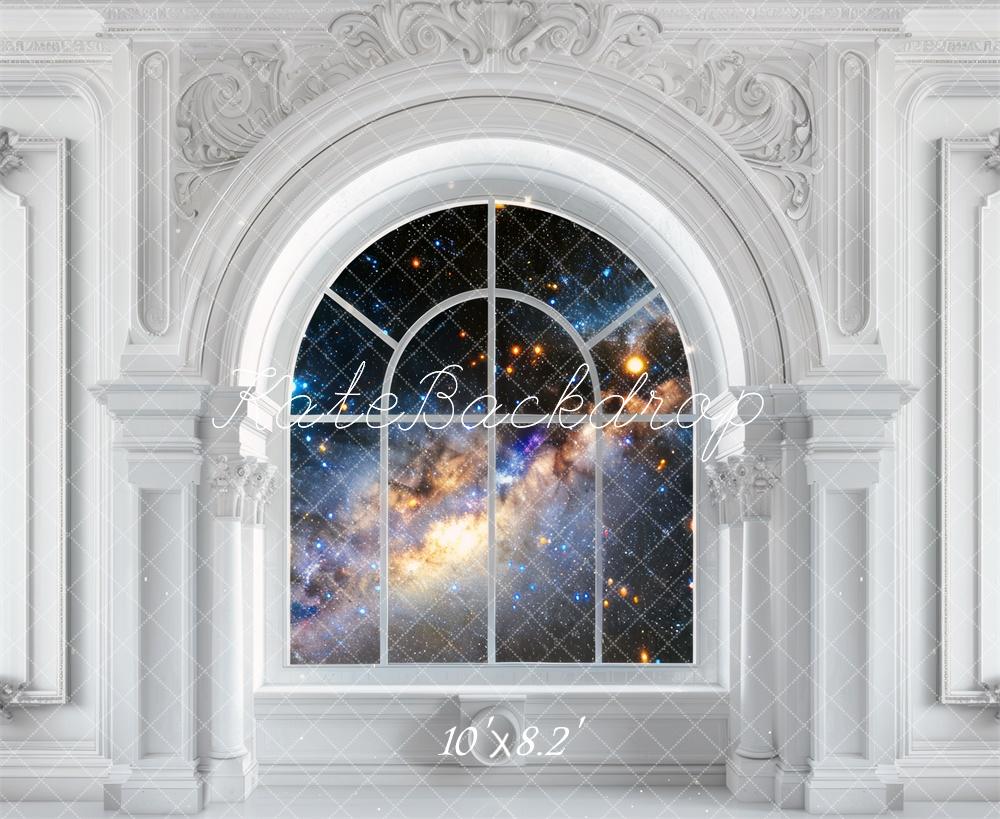 Kate Space Galaxy Retro Arched Window Backdrop Designed by Mini MakeBelieve