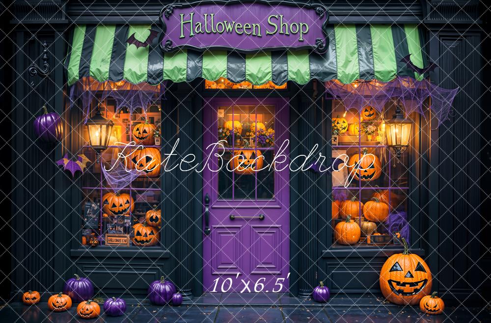 Kate Halloween Shop Pumpkin Lanterns Backdrop Designed by Emetselch