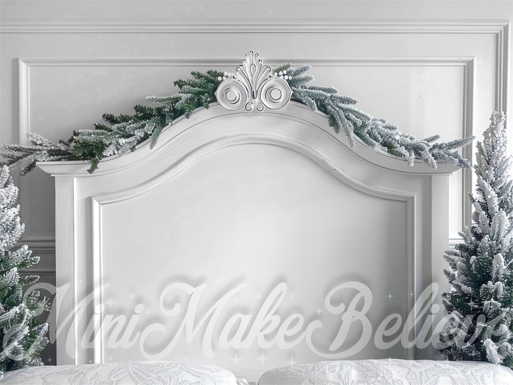 Kate Christmas White Vintage Wooden Headboard Backdrop Designed by Mini MakeBelieve