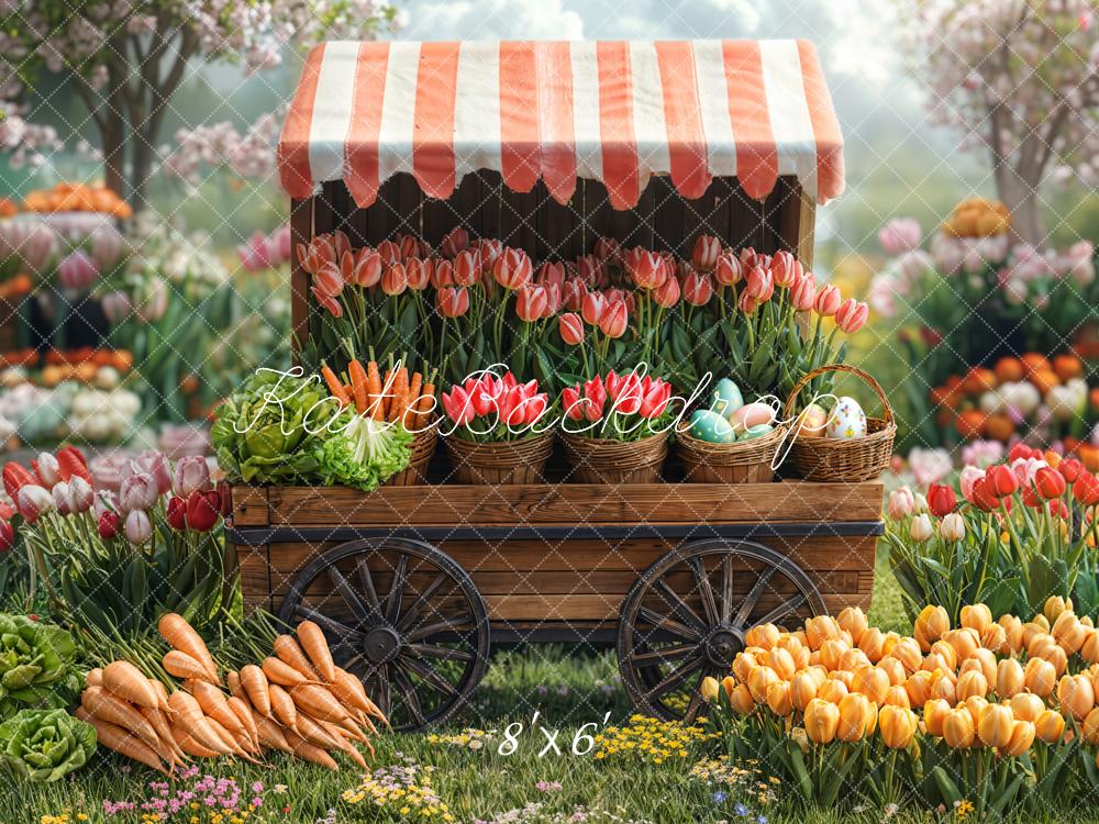 Kate Spring Flower Market Tulips Carrots Backdrop Designed by Emetselch