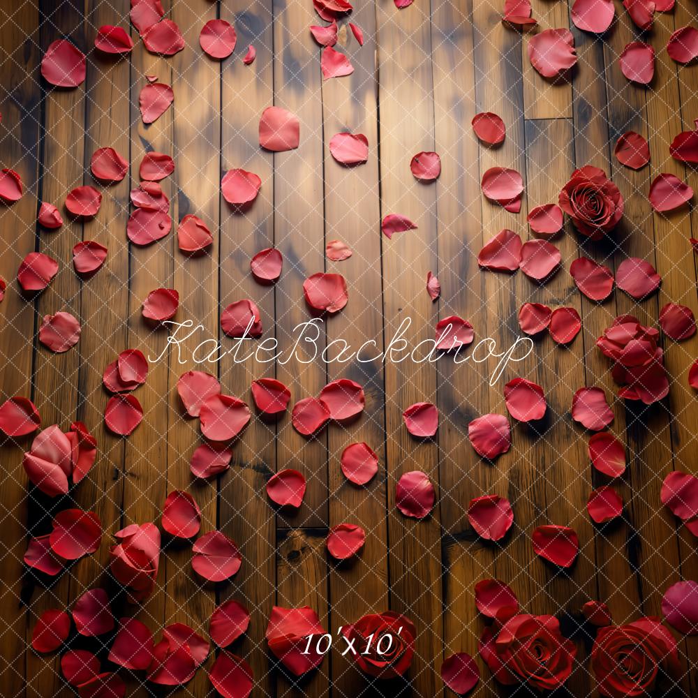 Kate Rose Petals Wooden Floor Backdrop Designed by Kate Image