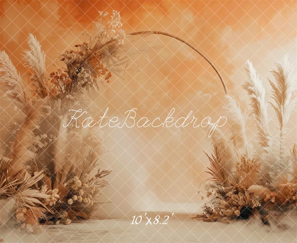 Arco Bohemio de Otoño Fondo Naranja Diseñado por Patty Robert