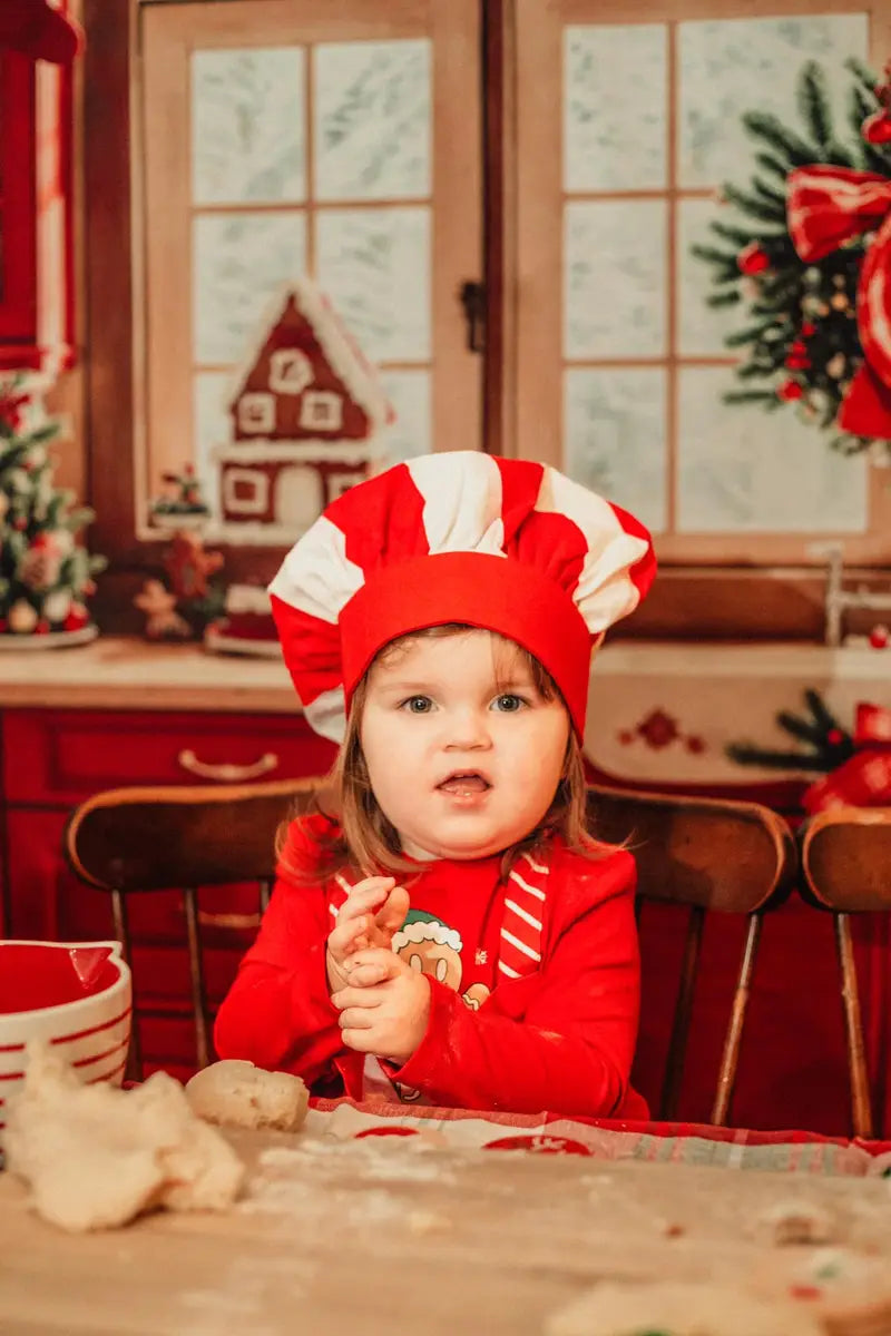 Kate Christmas Kitchen Red Retro Cabinets Window Backdrop Designed by Emetselch