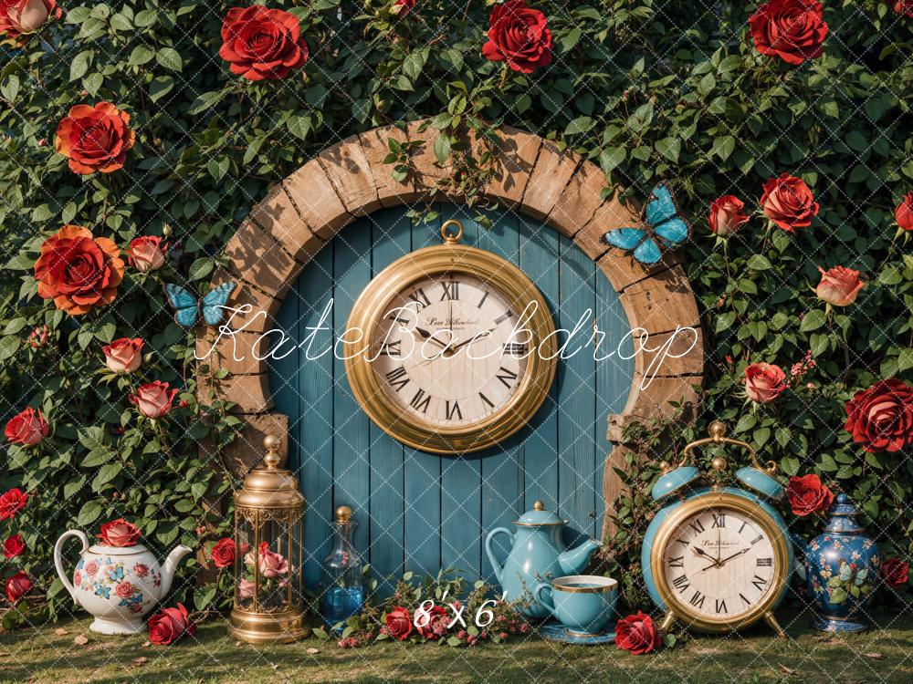 Fondo de Jardín de Reloj Vintage Diseñado por Emetselch