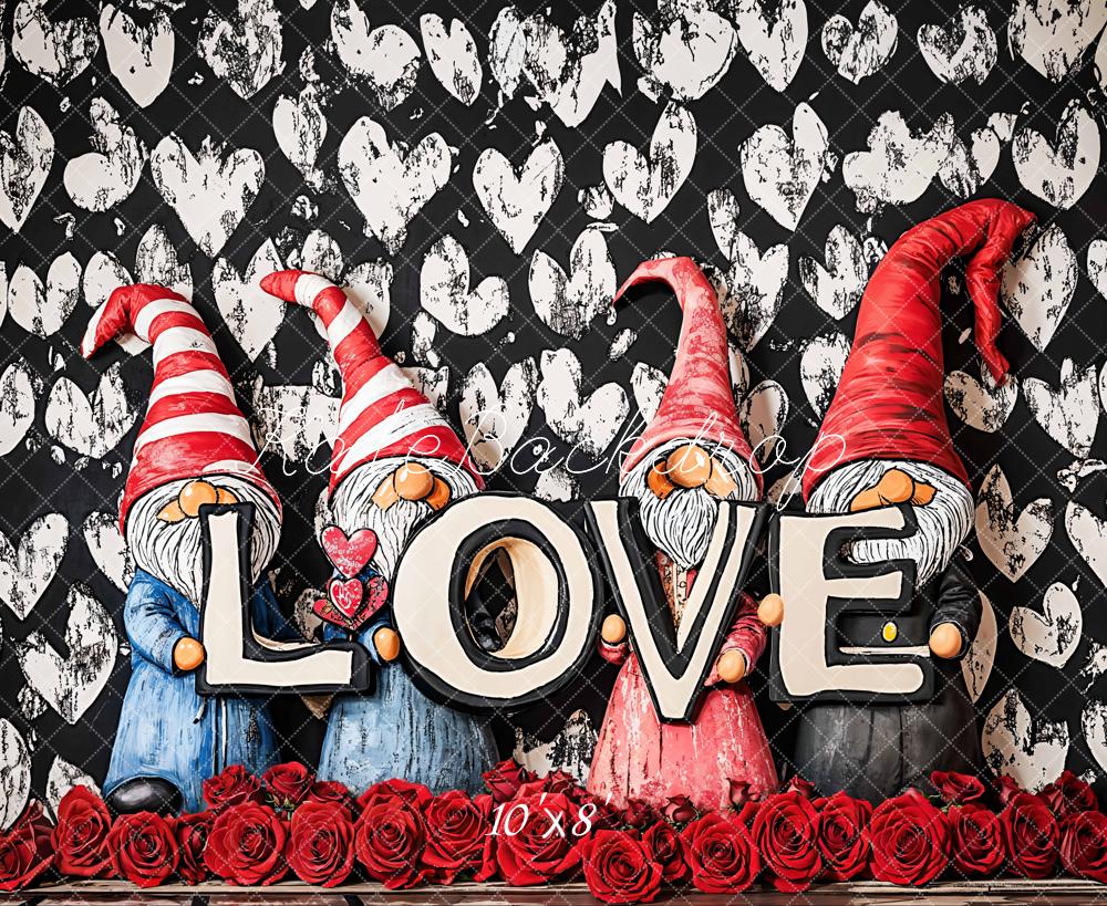 Gnomes Love Roses Foto Achtergrond Designed by Emetselch