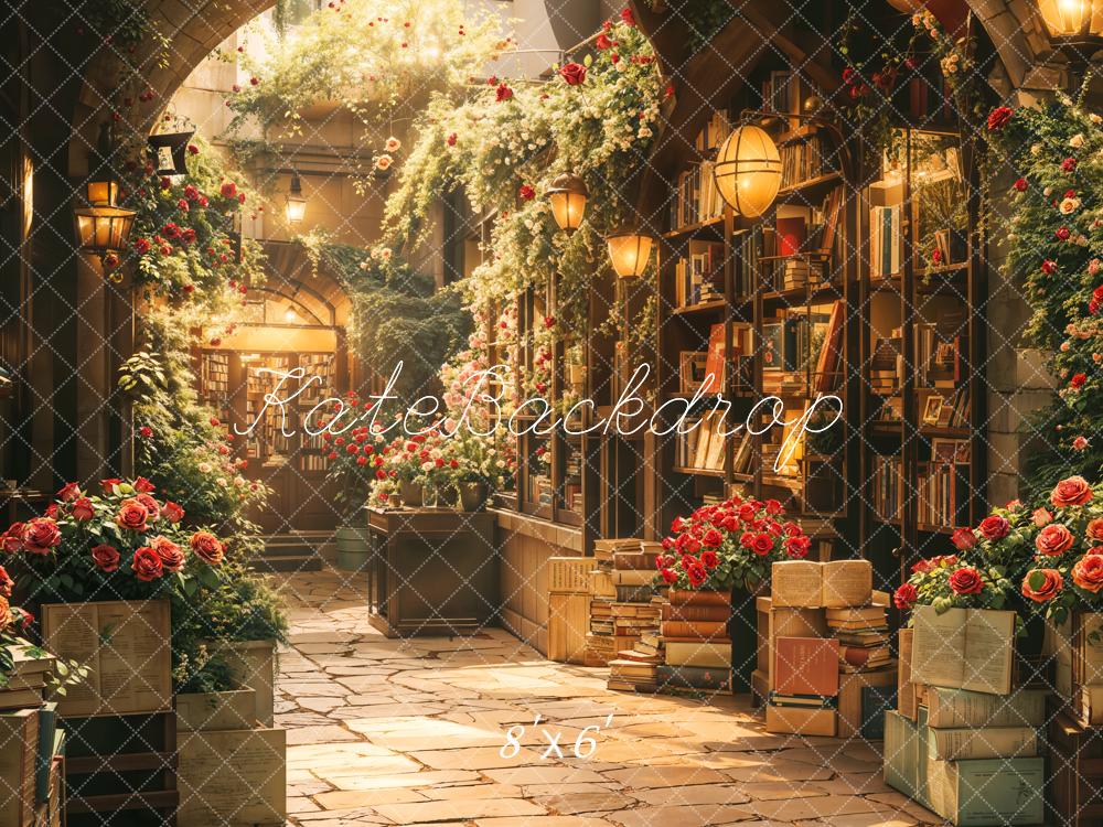 Lightning Deal #5 Kate Valentine Floral Bookstore Archway Backdrop Designed by Emetselch