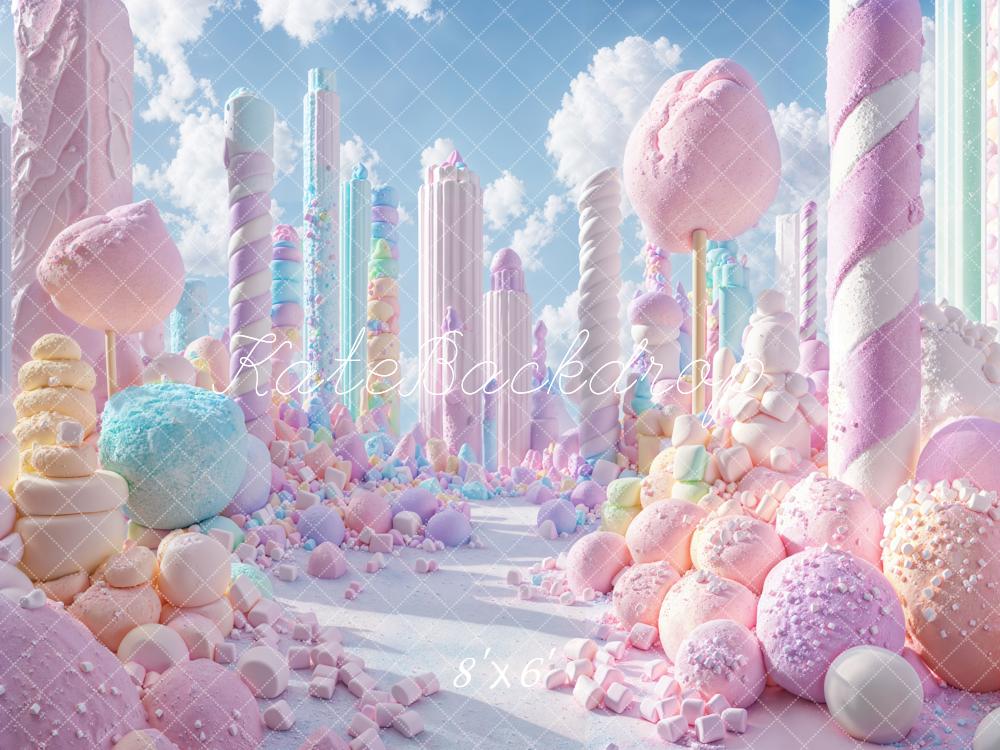 Kate Fantasy Candyland Pastel Lollipop Backdrop Designed by Emetselch