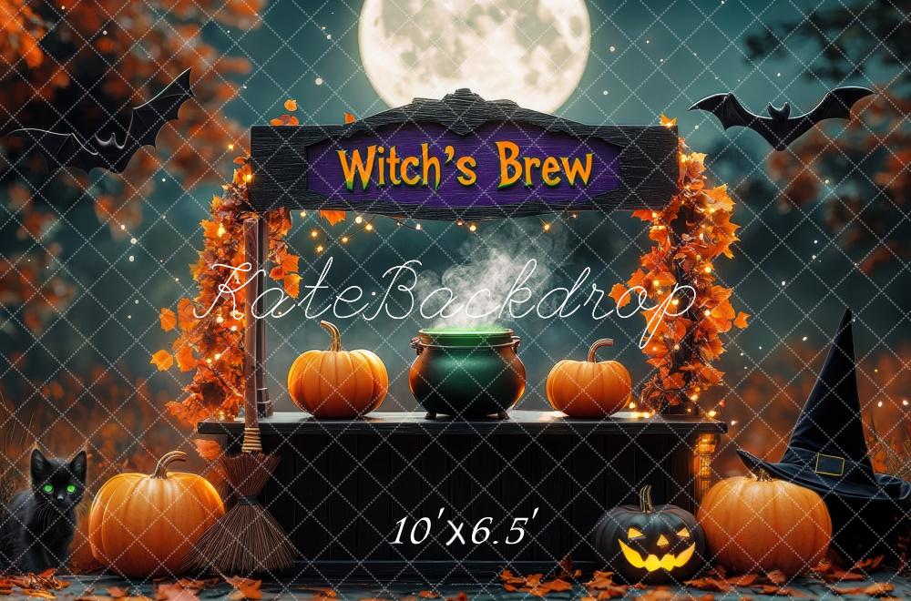 Kate Halloween Witch's Brew Stand Moon Backdrop Designed by Mini MakeBelieve