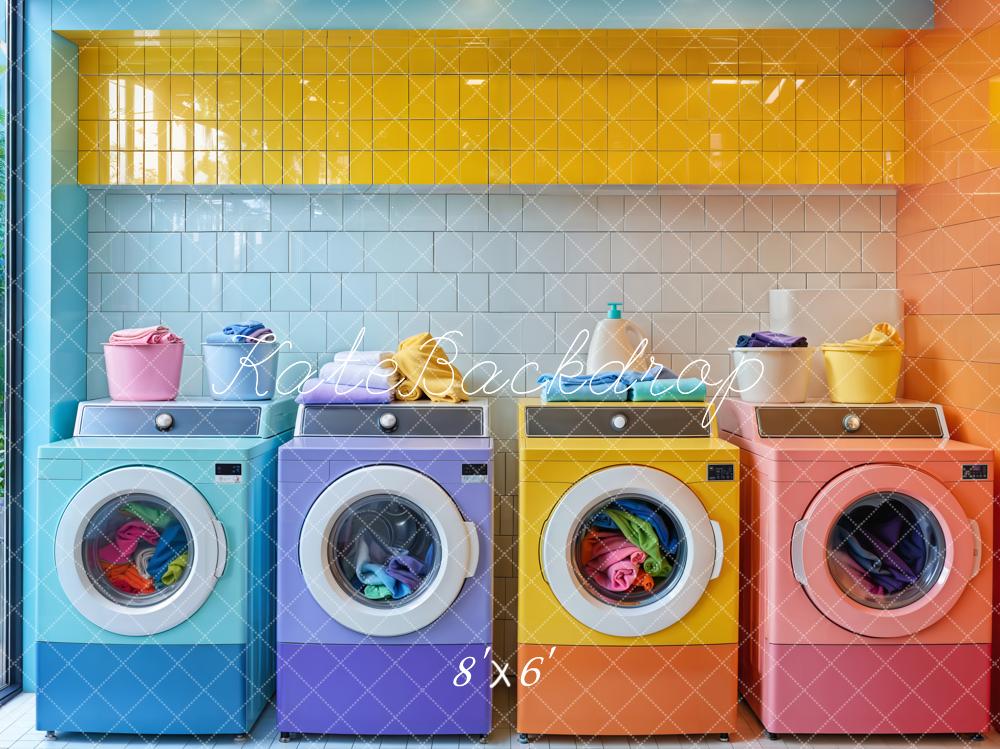 TEST Kate Colorful Laundry Room Backdrop Designed by Emetselch