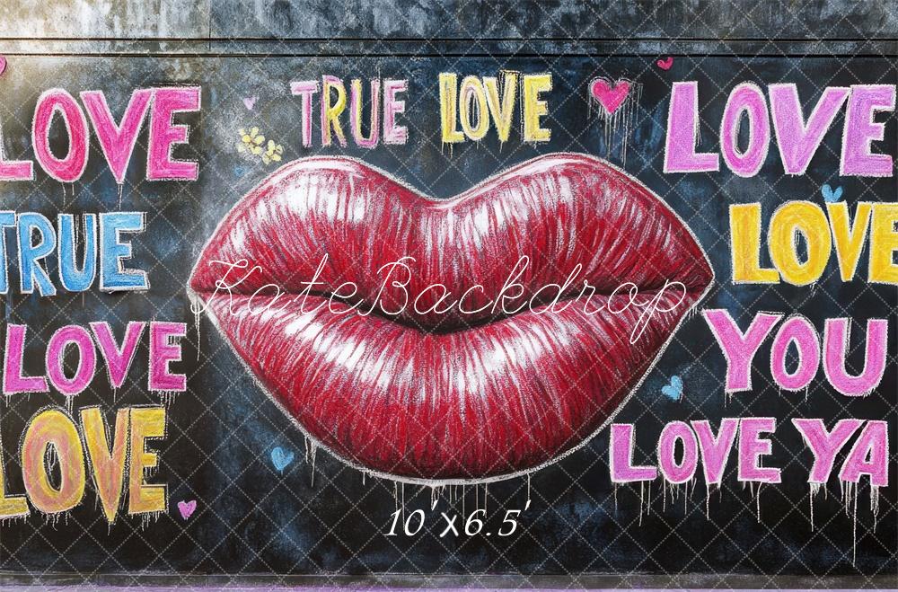 Kate Valentine Lips Love Graffiti Backdrop Designed by Mini MakeBelieve