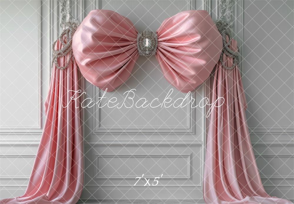 Kate Pink Bow Drapery Retro Backdrop Designed by Mini MakeBelieve