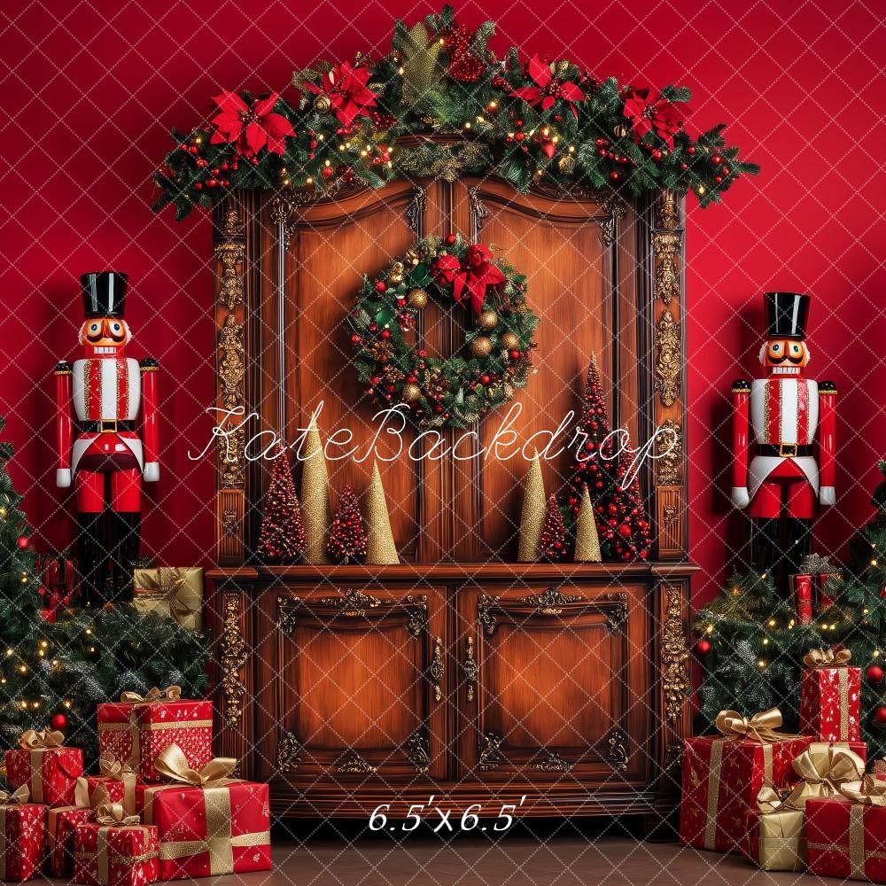 Kate Christmas Tree Nutcracker Retro Cabinet Backdrop Designed by Patty Roberts