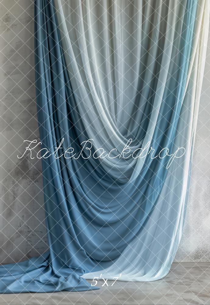 Kate Blue Draped Fabric Backdrop Designed by Emetselch