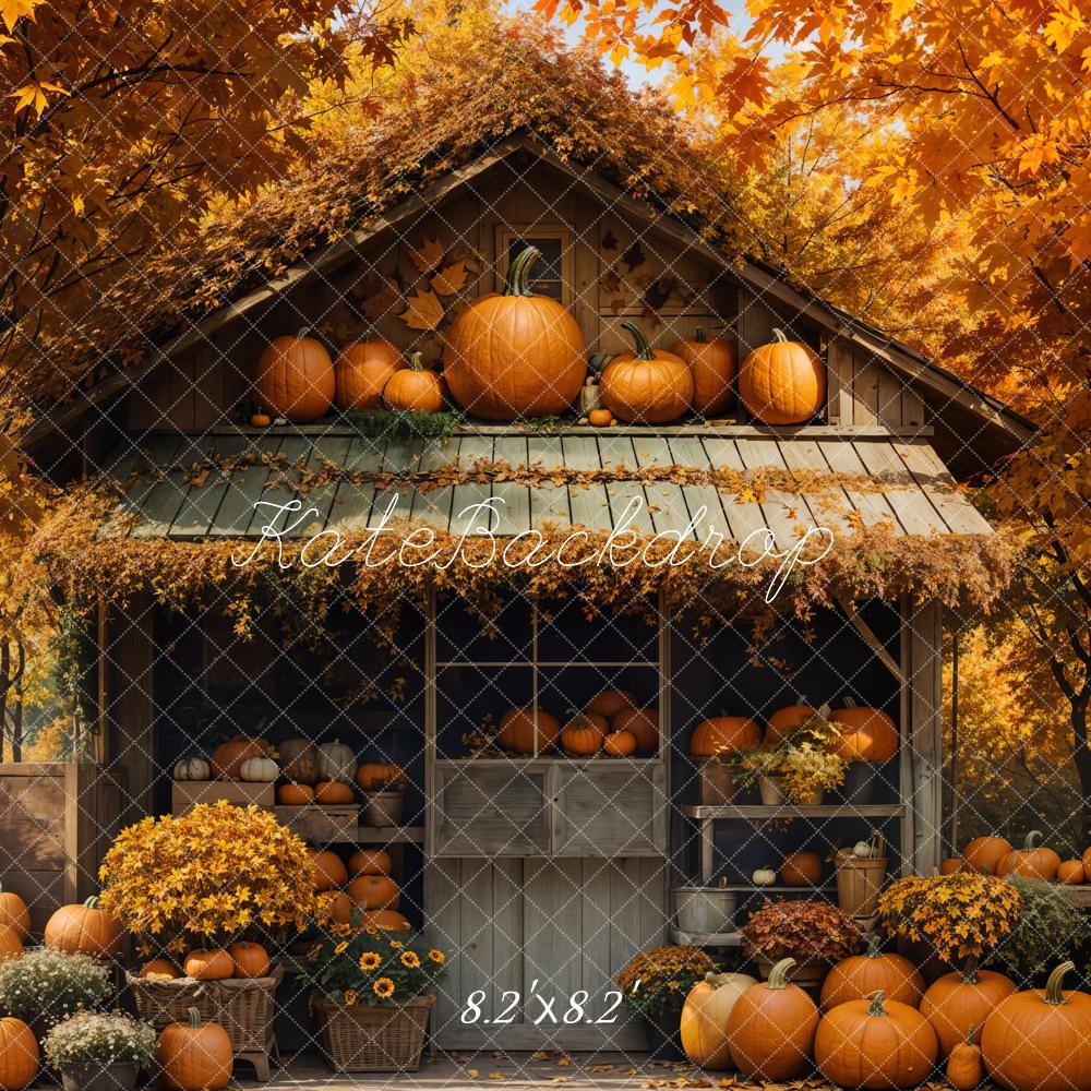 Fall Pumpkin Barn Maple Foto Achtergrond Designed by Emetselch