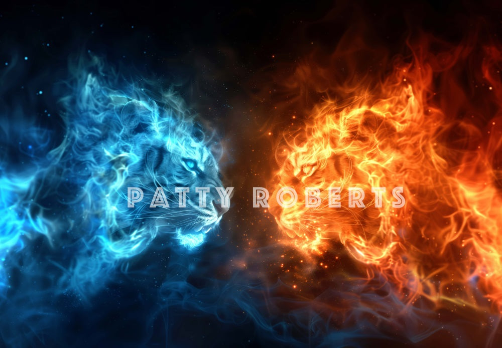 Fire And Ice Tigers Foto Achtergrond Designed by Patty Robert