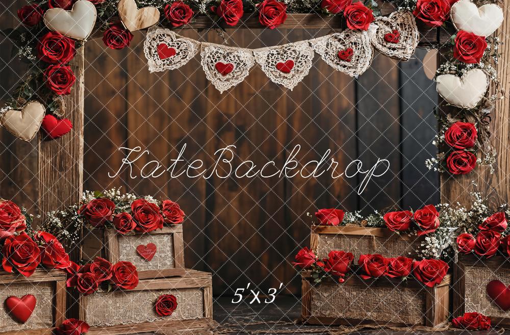 Kate Valentine Rustic Rose Wooden Wall Backdrop Designed by Emetselch