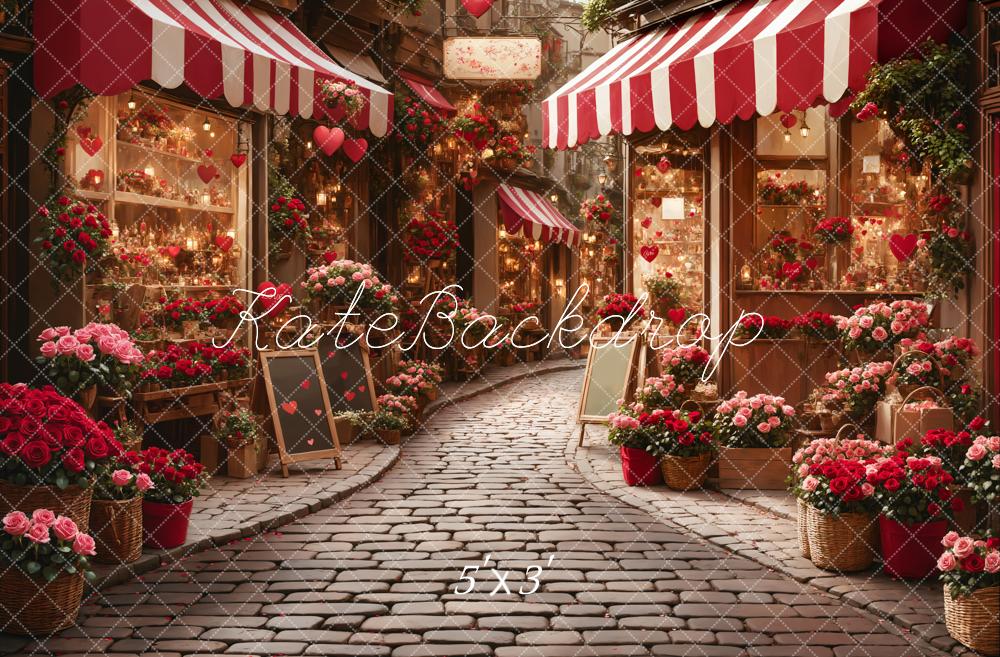 Kate Valentine's Day Flower Shop Street Backdrop Designed by Emetselch