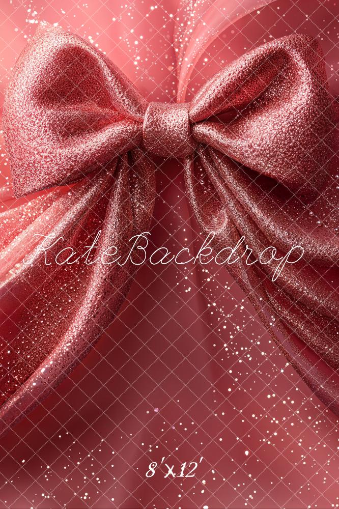 Kate Sparkling Pink Big Bow Backdrop Designed by Emetselch